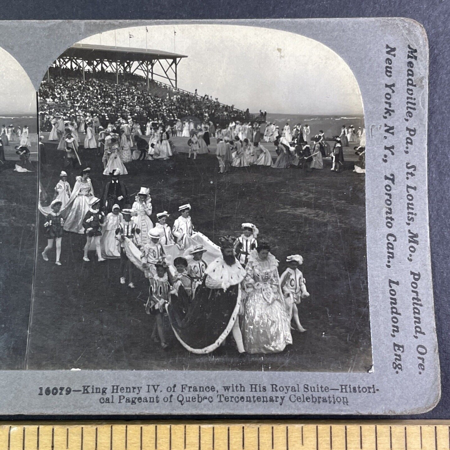 King Henry IV Celebration Stereoview Quebec Canada Antique c1908 Y2566