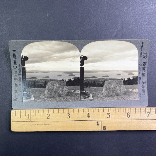 Bar Harbor Porcupine Islands Stereoview Maine Antique c1935 Y419