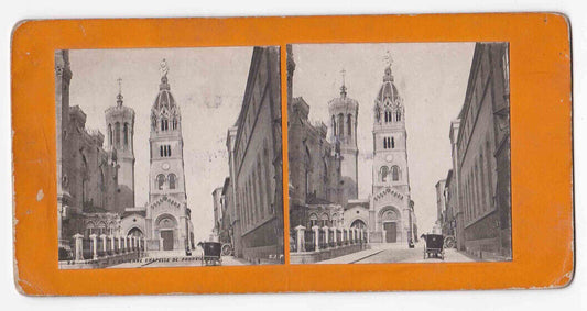 Antique 1870s L'Ancienne Chapelle Basilique Notre Dame Fourvière Photo Card P059