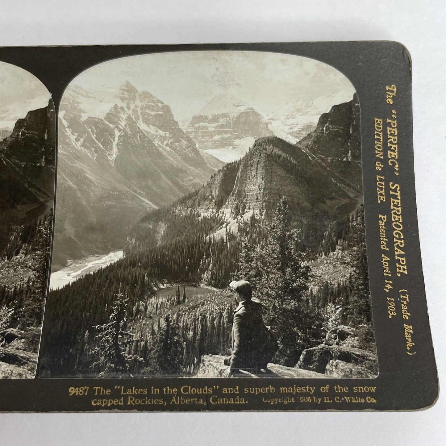 Antique 1903 Lake Louise Alberta Rockies Glacier Canada Stereoview Photo PC619