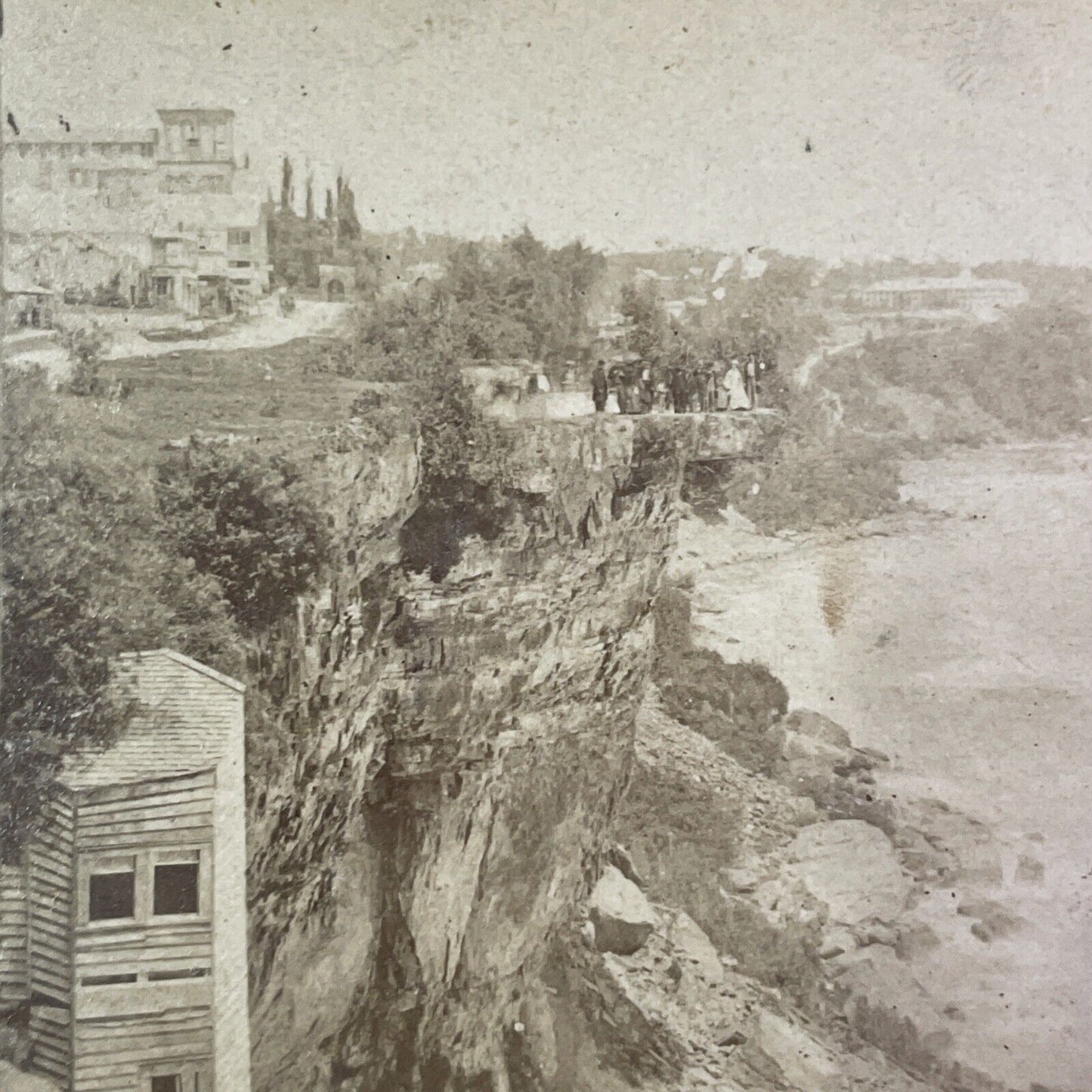 Table Rock Niagara Falls Stereoview Very Rare Photo Antique c1850 X823