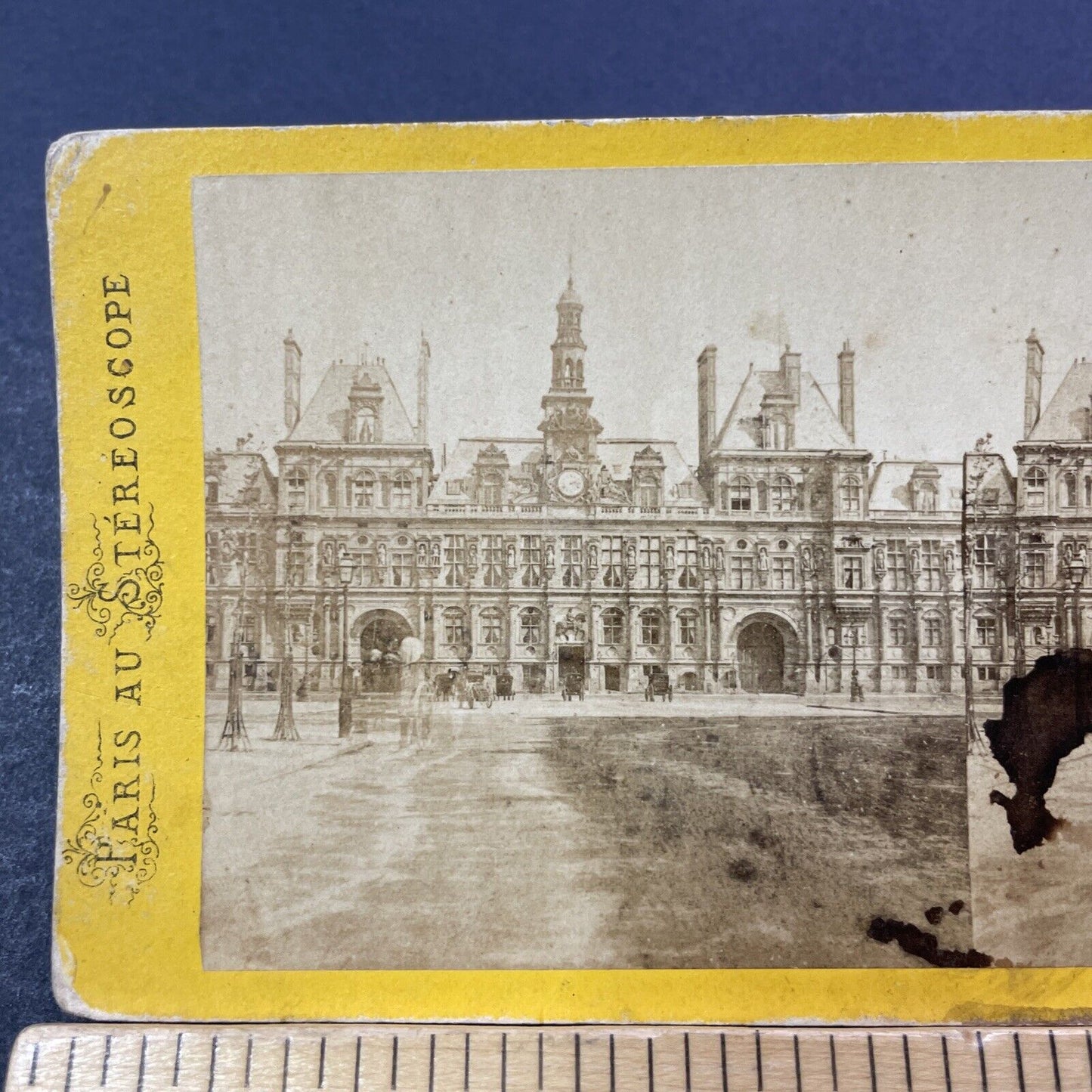 Antique 1870s Hotel De Ville Paris France Stereoview Photo Card V3334