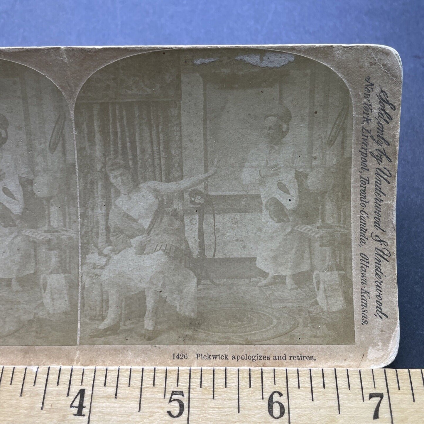 Antique 1888 Lottie Venne As Mrs Bardell In Pickwick Stereoview Photo Card P2421