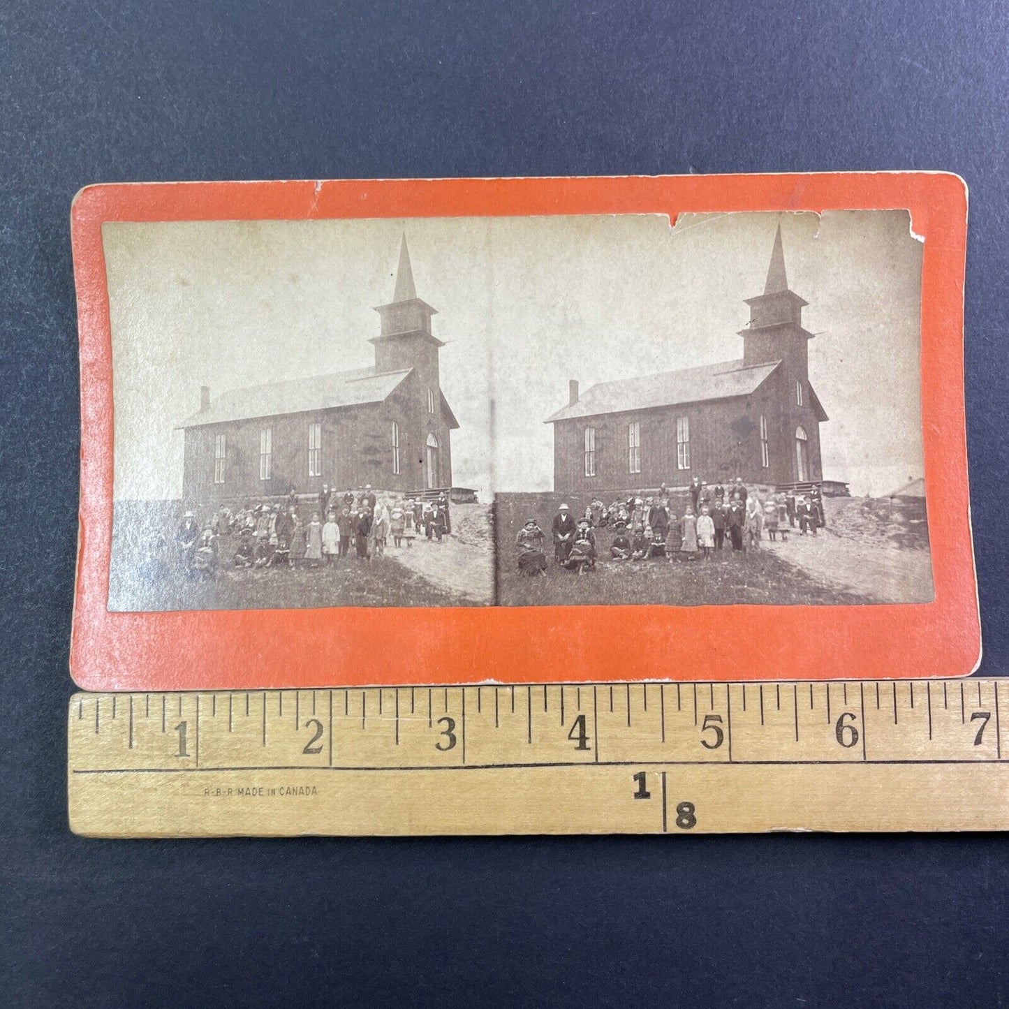 Metis Prairie Catholics Manitoba Canada Stereoview Photo Antique c1870s X1316