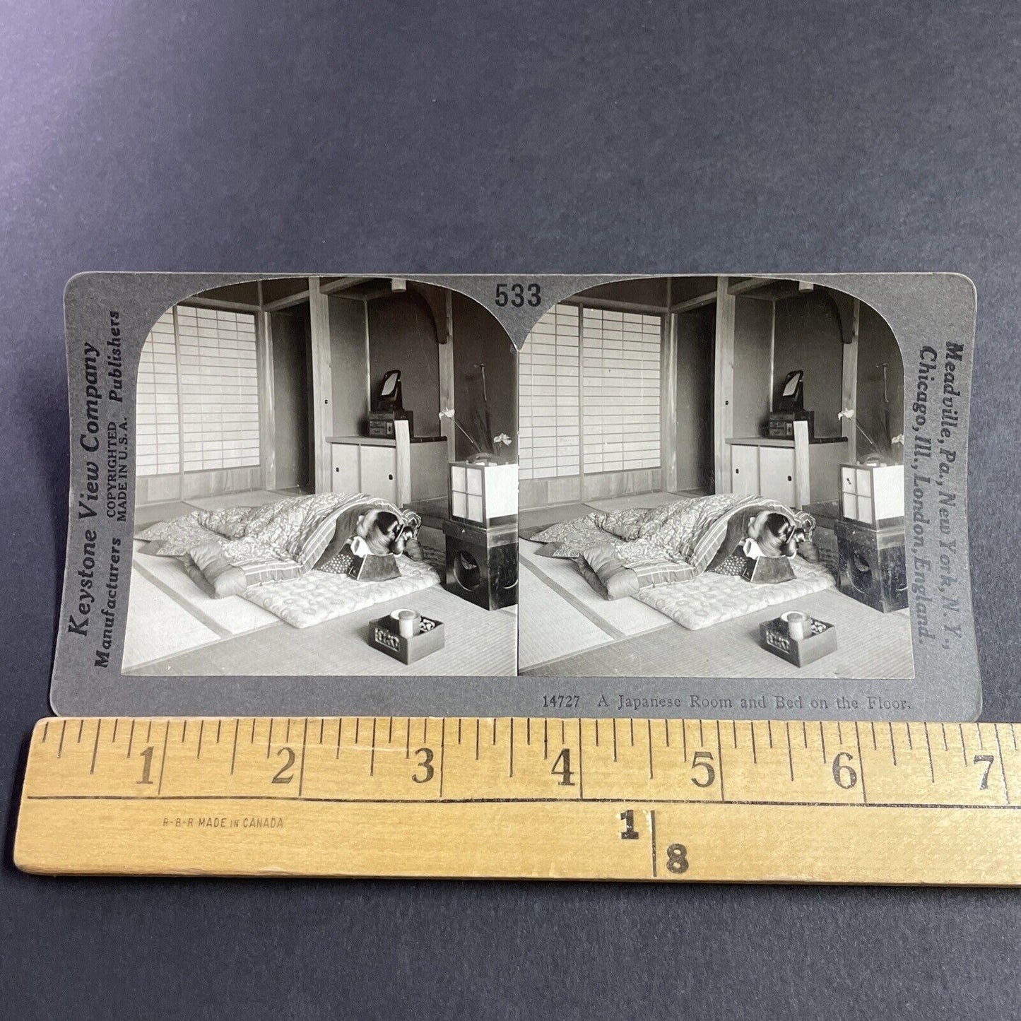 Antique 1910s Traditional Geisha Bed & Pillow Japan Stereoview Photo Card P3623