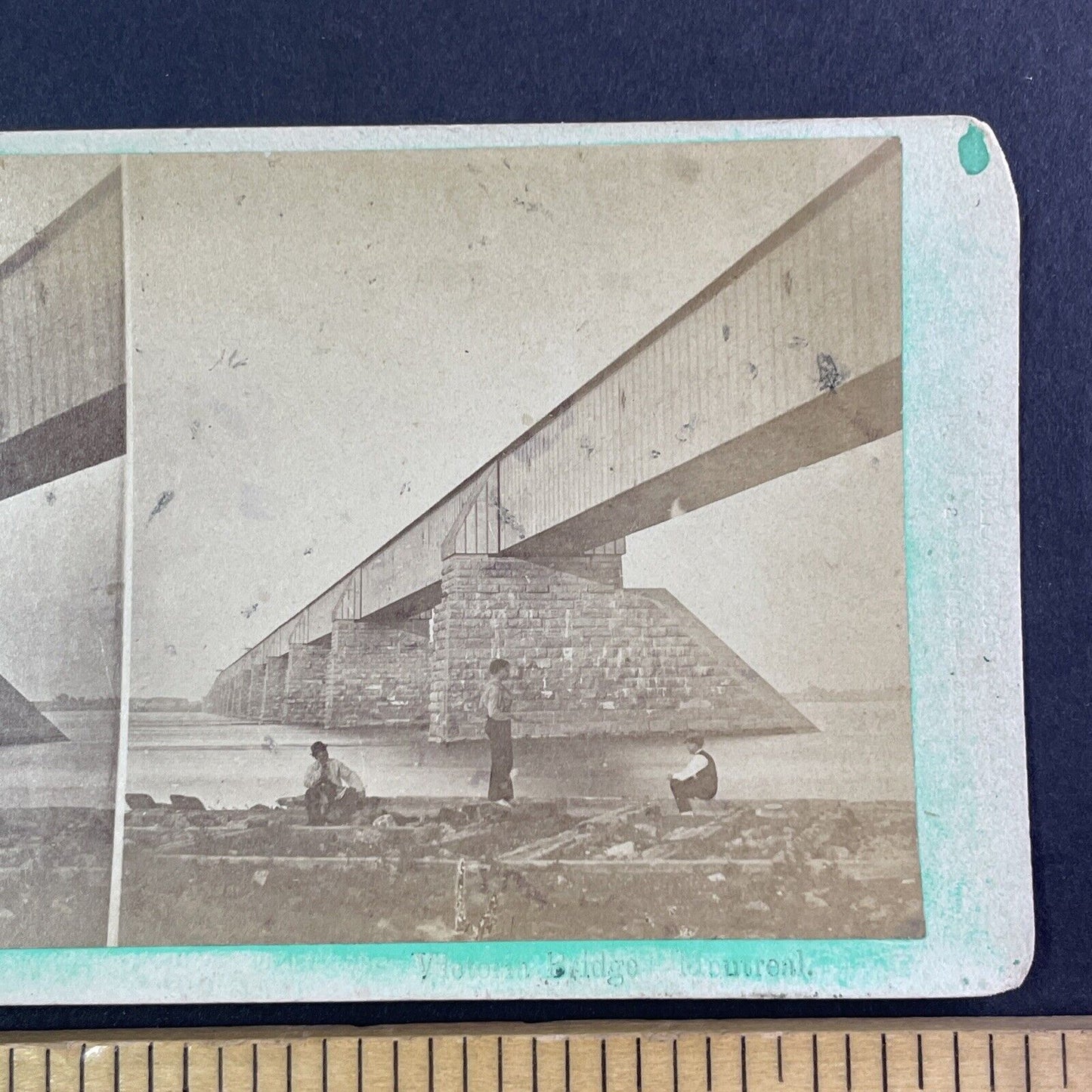 Victoria Bridge Montreal Quebec Canada Stereoview c1860s Y1708