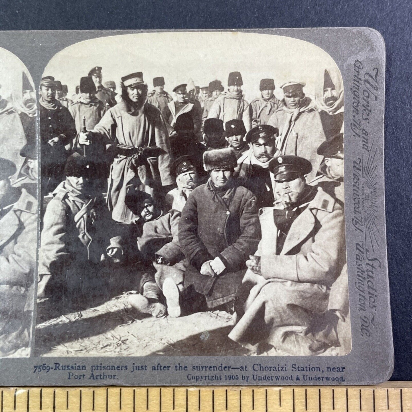 Russian Prisoners of War Stereoview Russo-Sino War Antique c1905 X3885