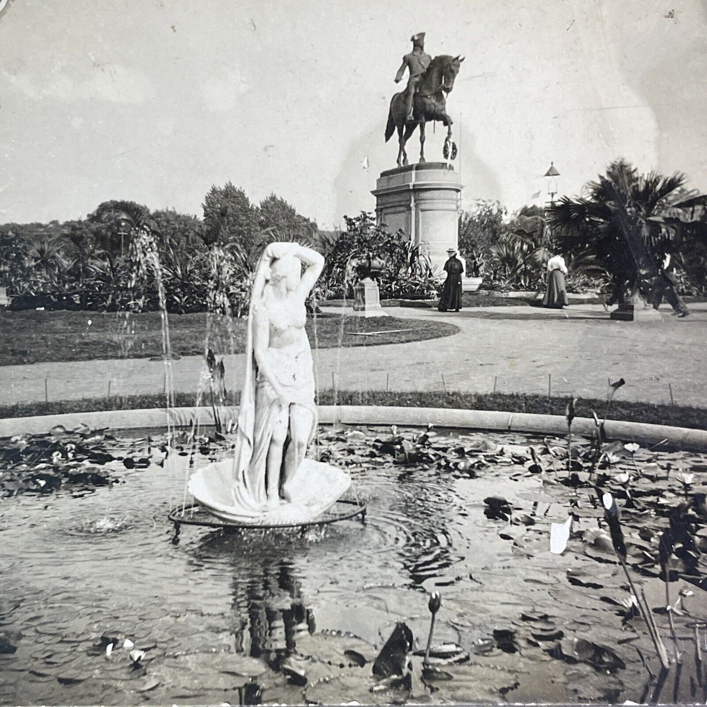 Boston Public Garden Massachusetts Stereoview George Washington Statue 1899 Y963