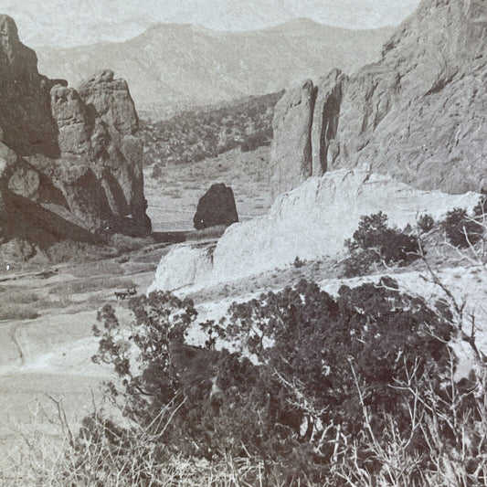 Antique 1898 Pike's Peak Garden Of The Gods Colorado Stereoview Photo Card V517