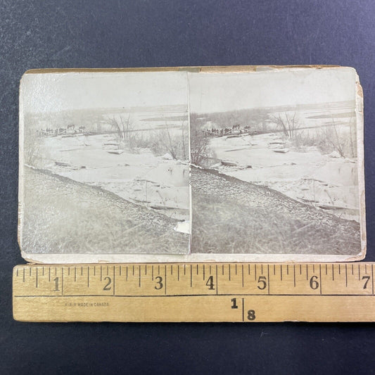 Saint John River Flood Disaster Stereoview New Brunswick Antique c1902 X2435