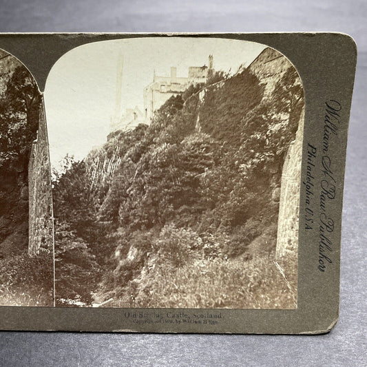 Antique 1903 Stirling Castle On Cliff Scotland UK Stereoview Photo Card P1207