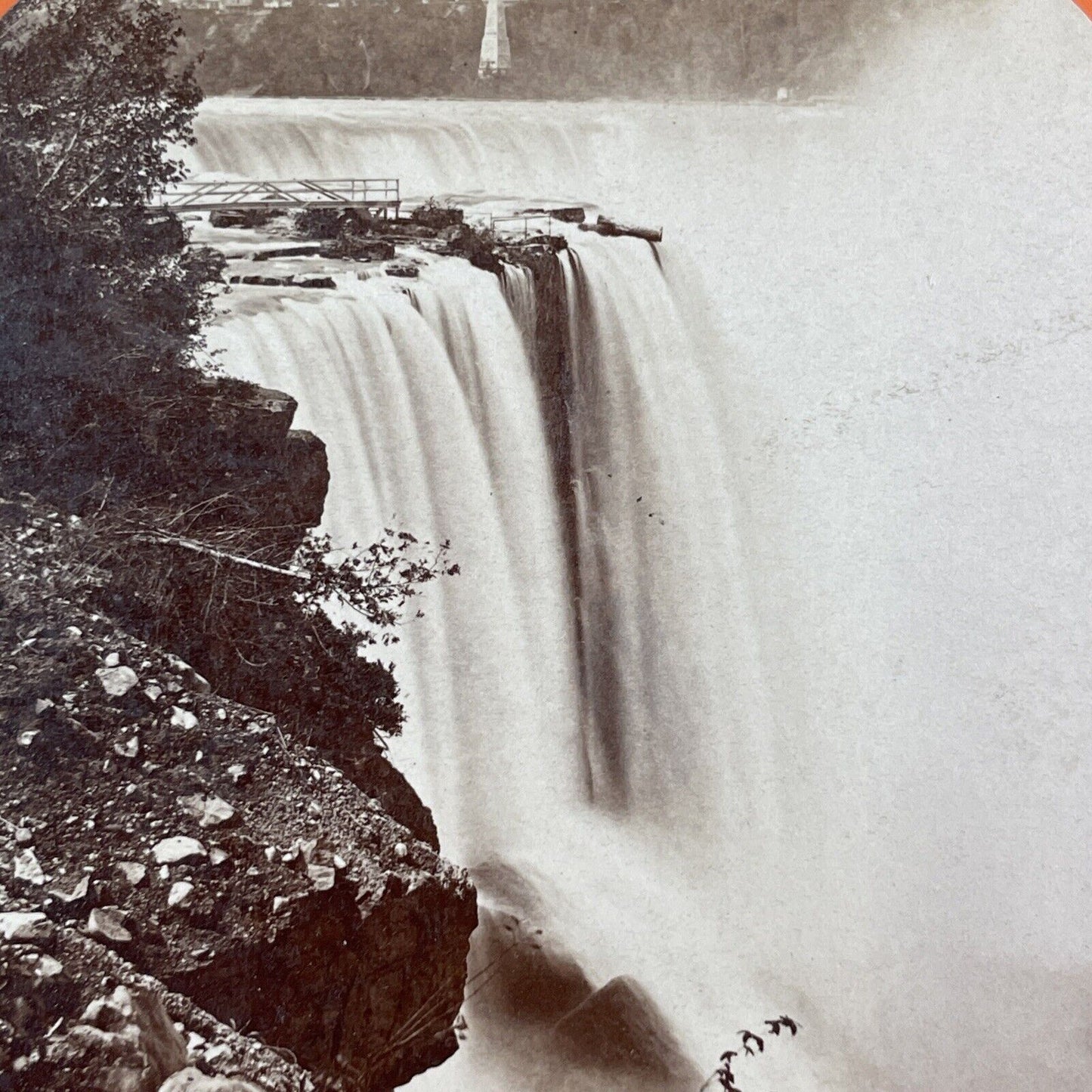 Lot of 2 Terrapin Tower Before and After the Explosion Stereoview c1870s Y2401