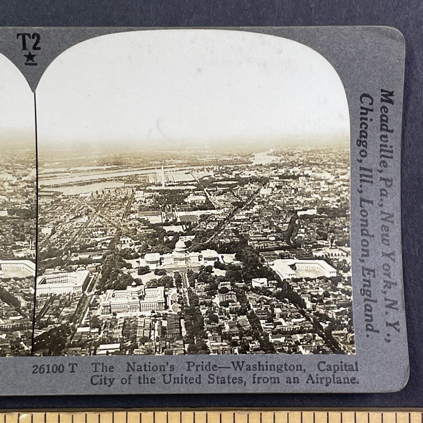 Washington D.C. from an Aerial View Stereoview Antique c1920s Y1124