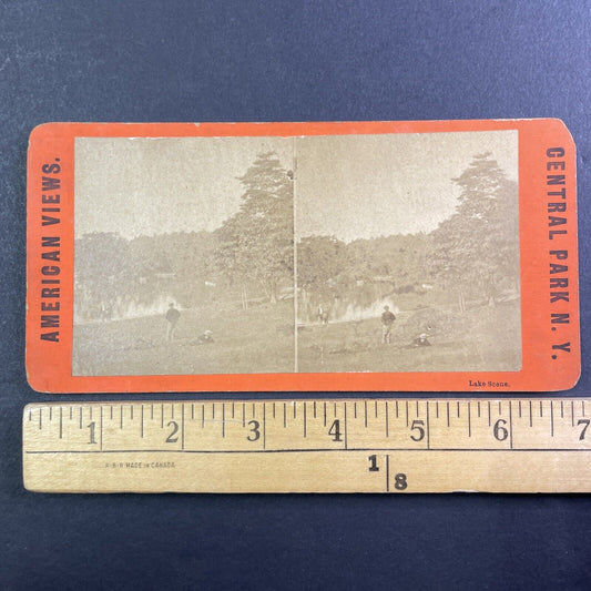 Central Park Lake Reservoir Stereoview Manhattan New York Antique c1867 X3721