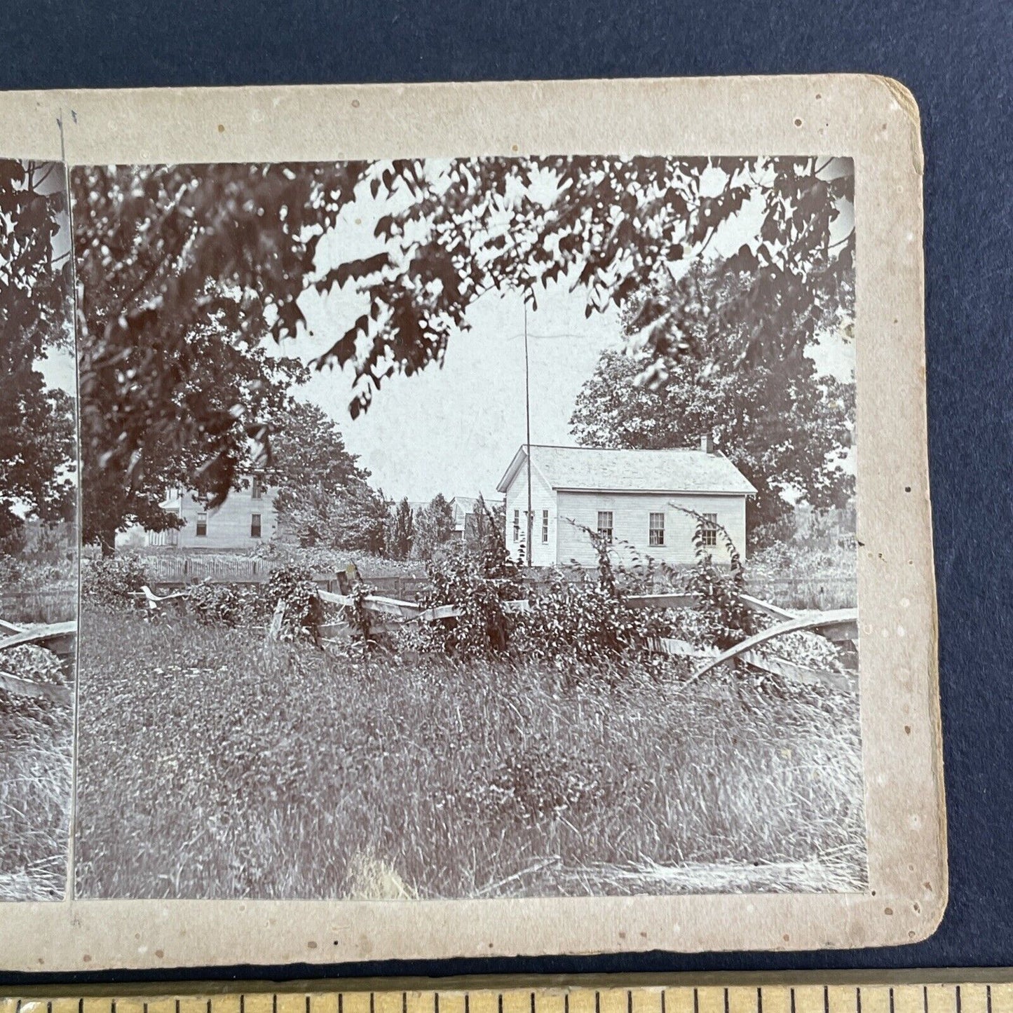 First School Unionville New York Stereoview Hilton Parma NY Antique c1865 X3872