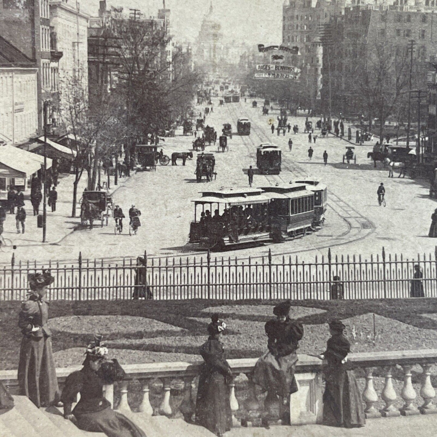 Antique 1897 Pennsylvania Avenue Washington DC Stereoview Photo Card P3947