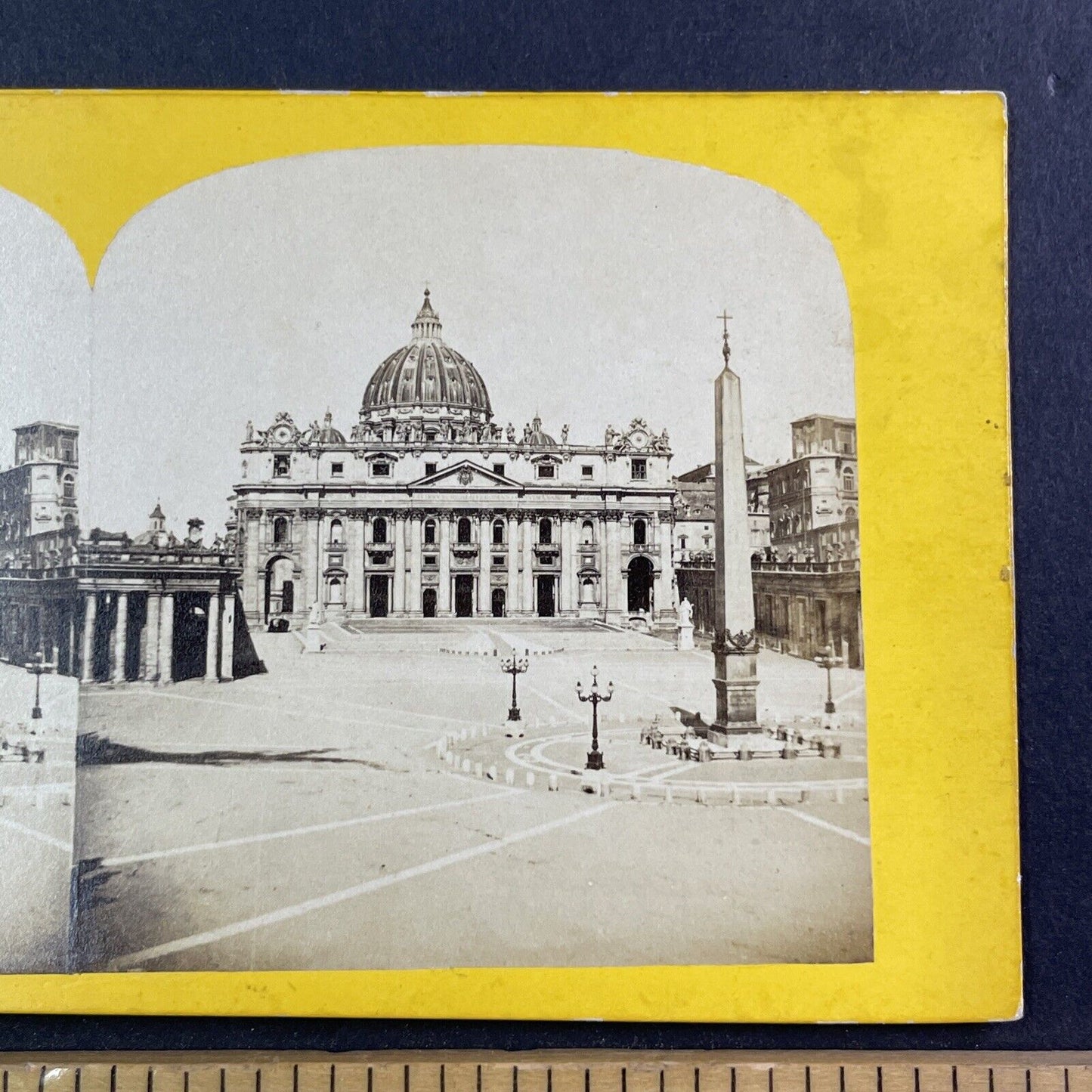 St. Peters Basilica Vatican Rome Italy Stereoview Antique c1860 X3848