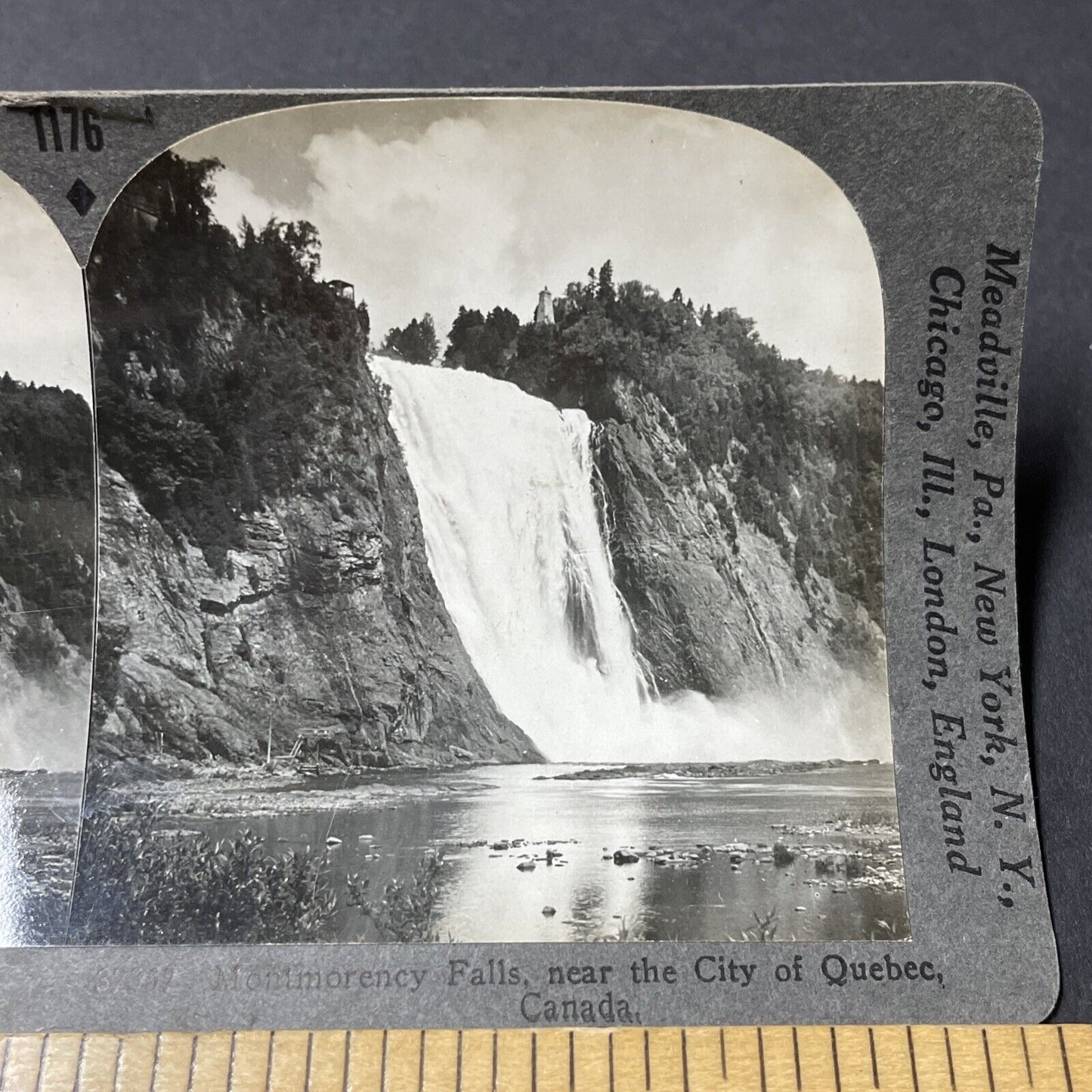 Antique 1910s Montmorency Falls Quebec City QUE Stereoview Photo Card V2622