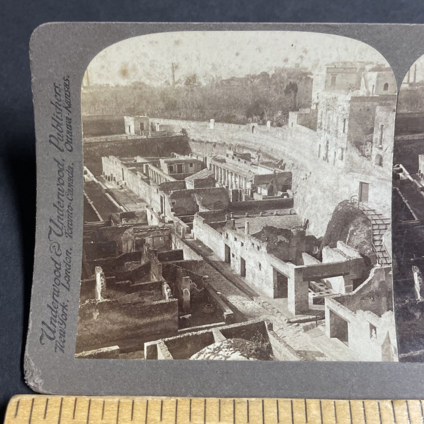 Antique 1898 Herculaneum Naples Italy Stereoview Photo Card P4582