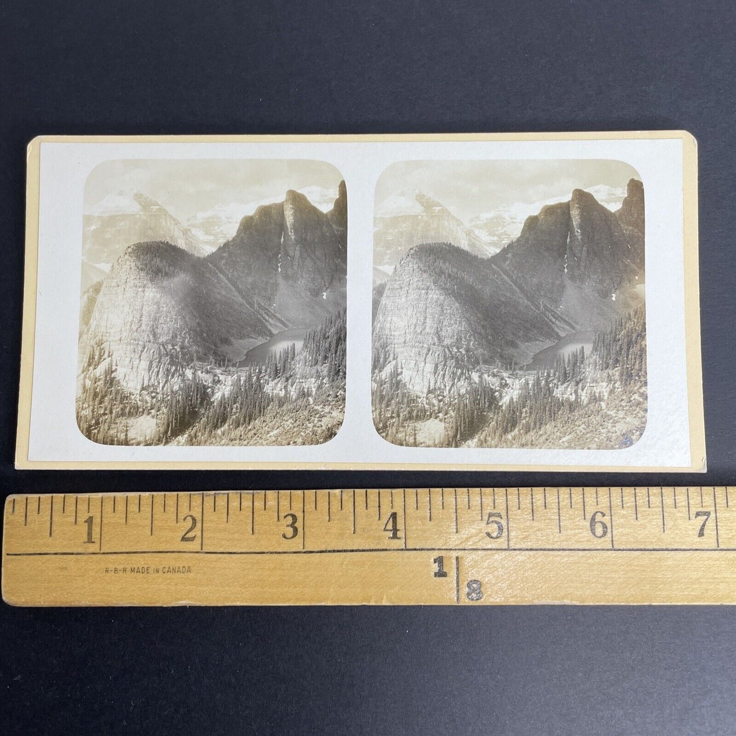 Antique 1890's Beehive Mountain Lake Louise Stereoview Photo Card PC871