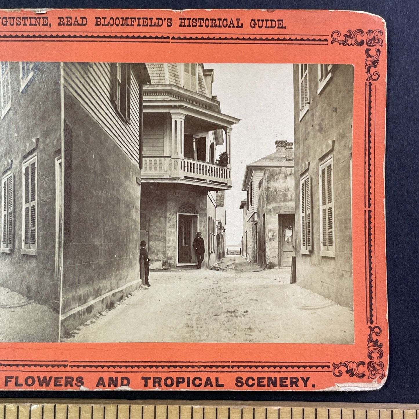 Treasury Street St. Augustine Florida Stereoview Bloomfield Antique c1868 Y057