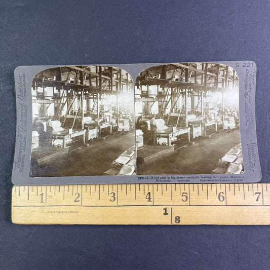 Kimberly-Clark Paper Mill Stereoview Marinette Wisconsin Antique c1909 X3139