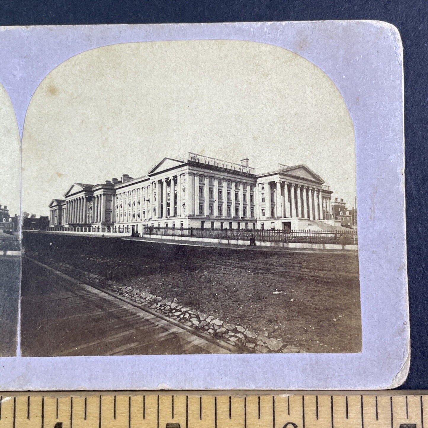 US Treasury Building Washington DC Stereoview F.H. Bell Antique c1867 X3147