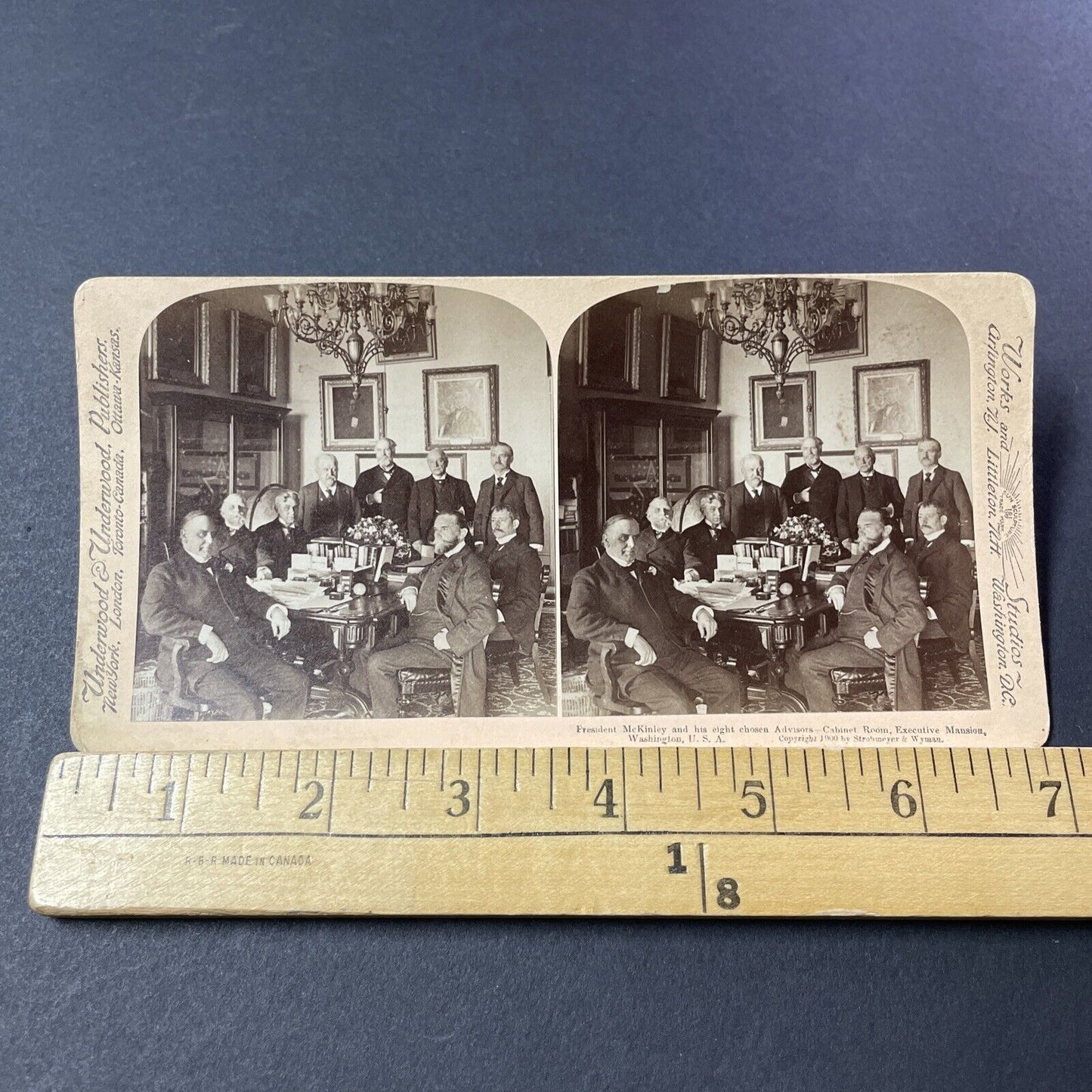 Antique 1900 President WIlliam McKinley Stereoview Photo Card V3207