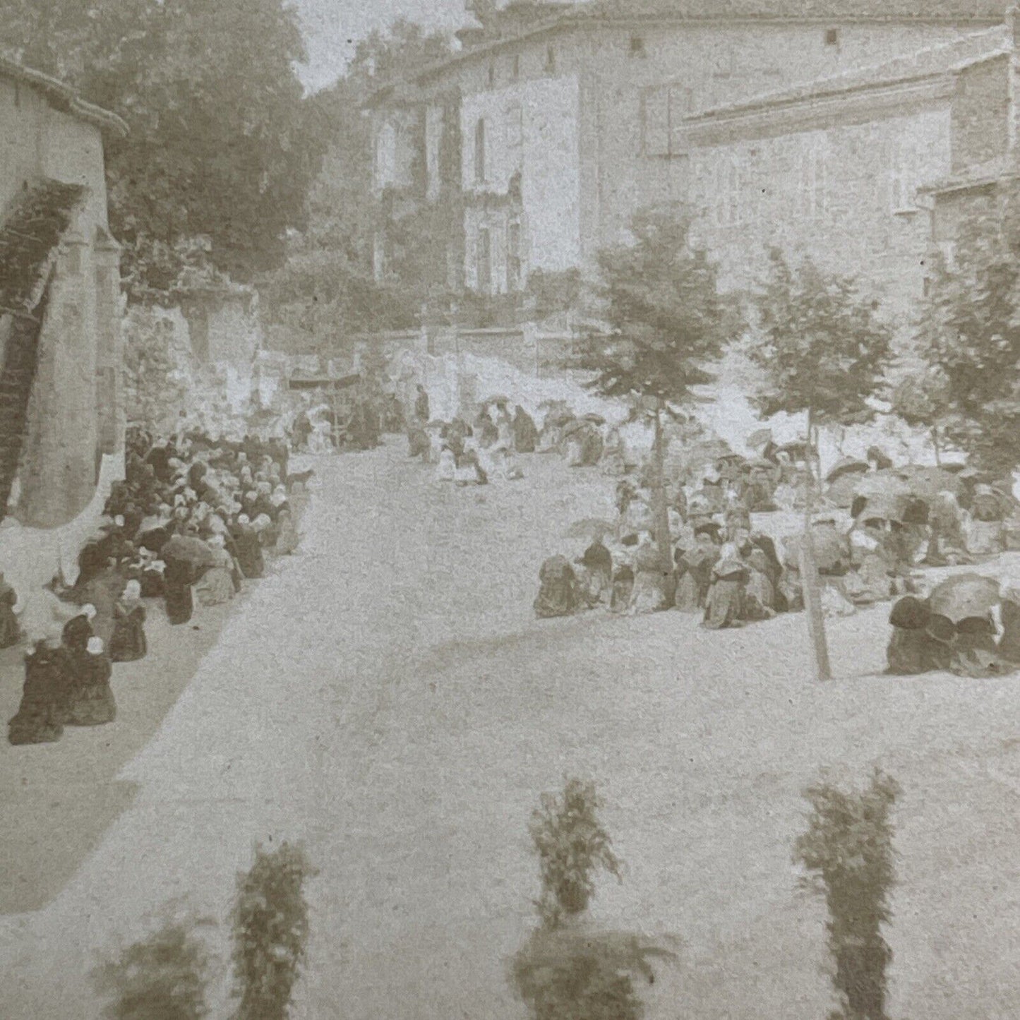 Funeral Procession Count Maxence de Grassin Stereoview Antique c1876 X1549