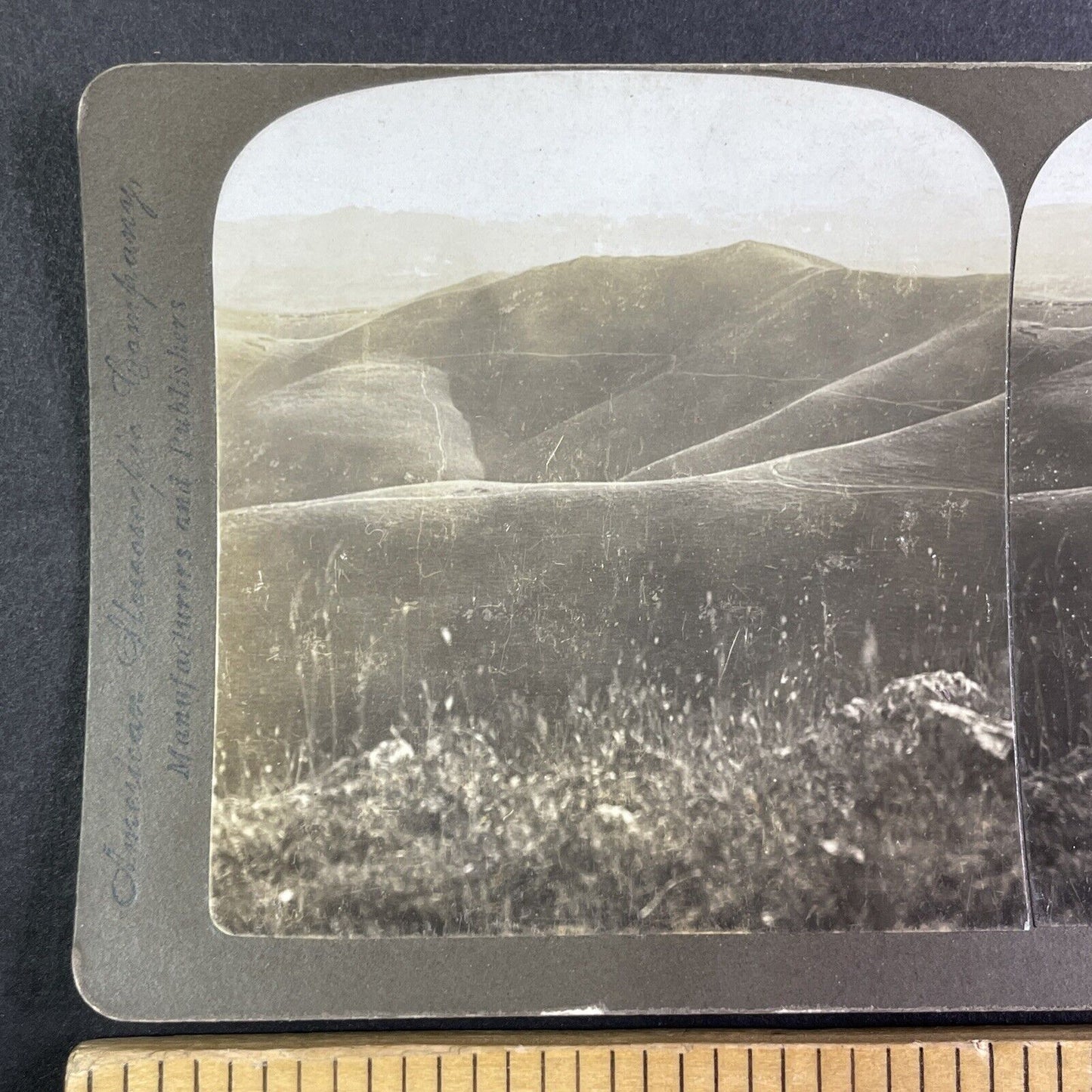 Mountain Range in Dalian China Stereoview Russo-Sino War Antique c1905 Y1151