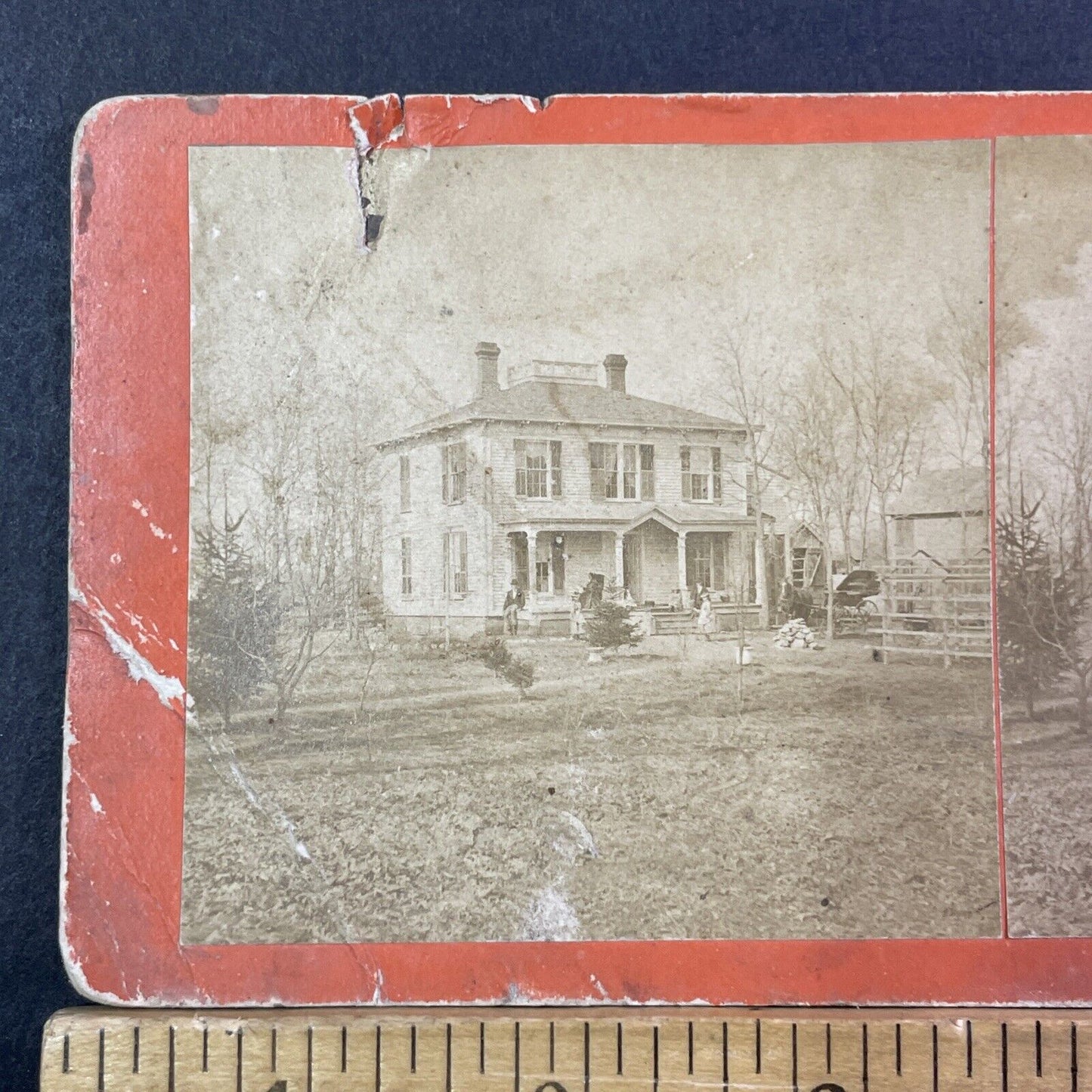 Mansion In Wessex North Carolina Stereoview Mulberry Island? Antique c1869 X2558