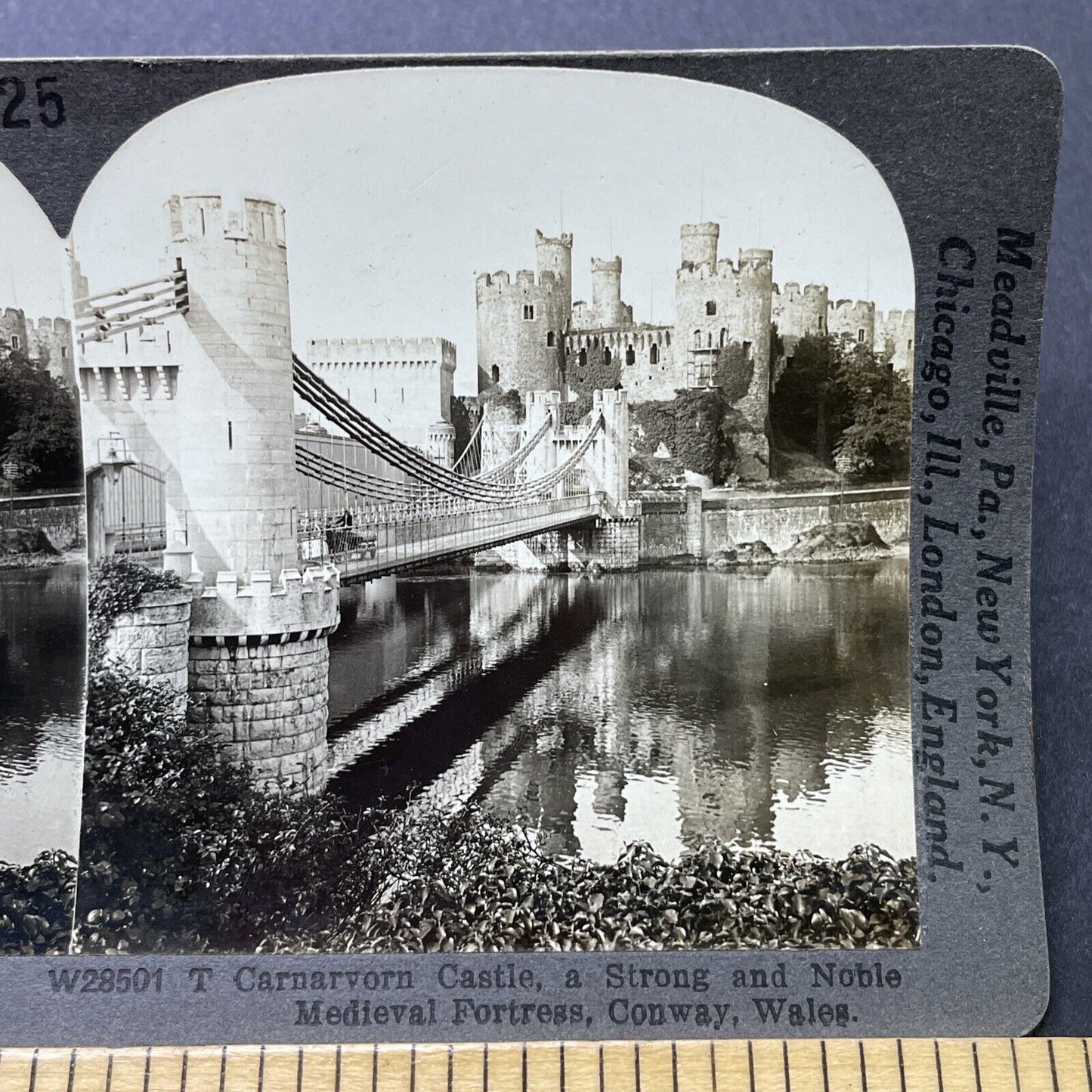 Antique 1910s Caernarfon Castle Conway Wales Stereoview Photo Card P2771