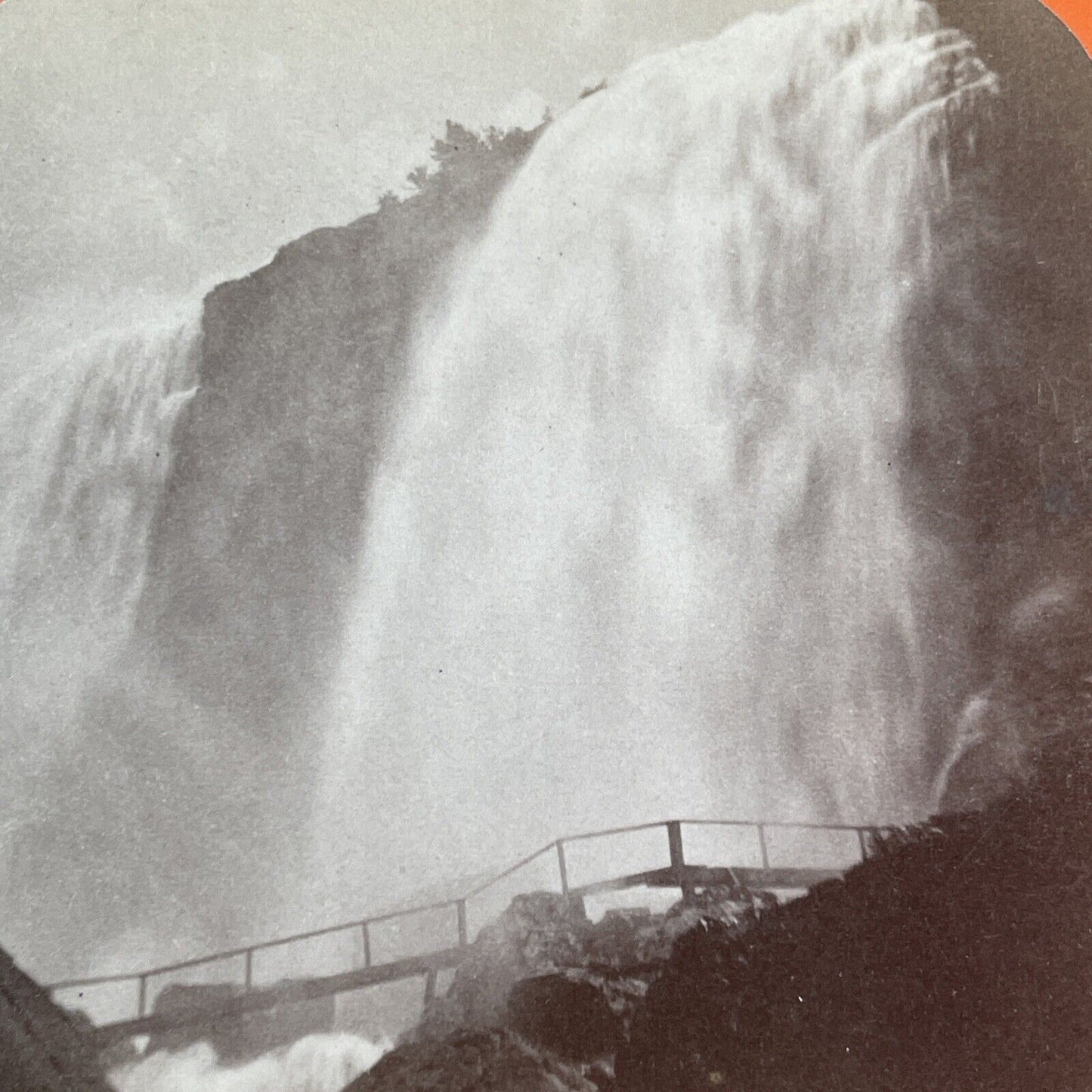 Niagara Falls Cave of the Winds Bridge Stereoview George Curtis c1870 Y2438