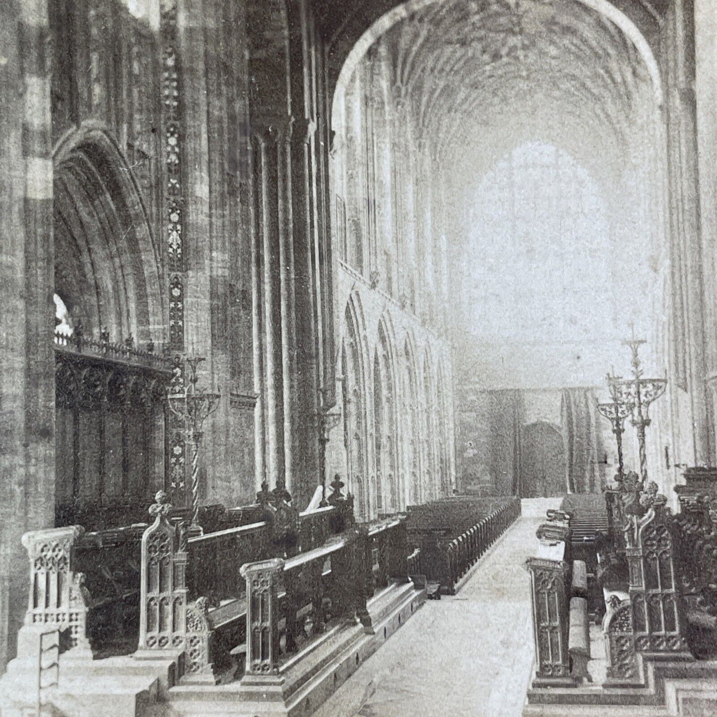 Sherborne Abbey Church England Stereoview Hills & Saunders Antique c1864 X3614