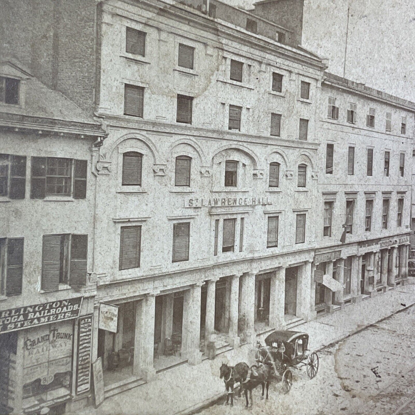 St. Lawrence Hall Montreal Quebec Canada Stereoview J.G. Parks c1870 Y2407