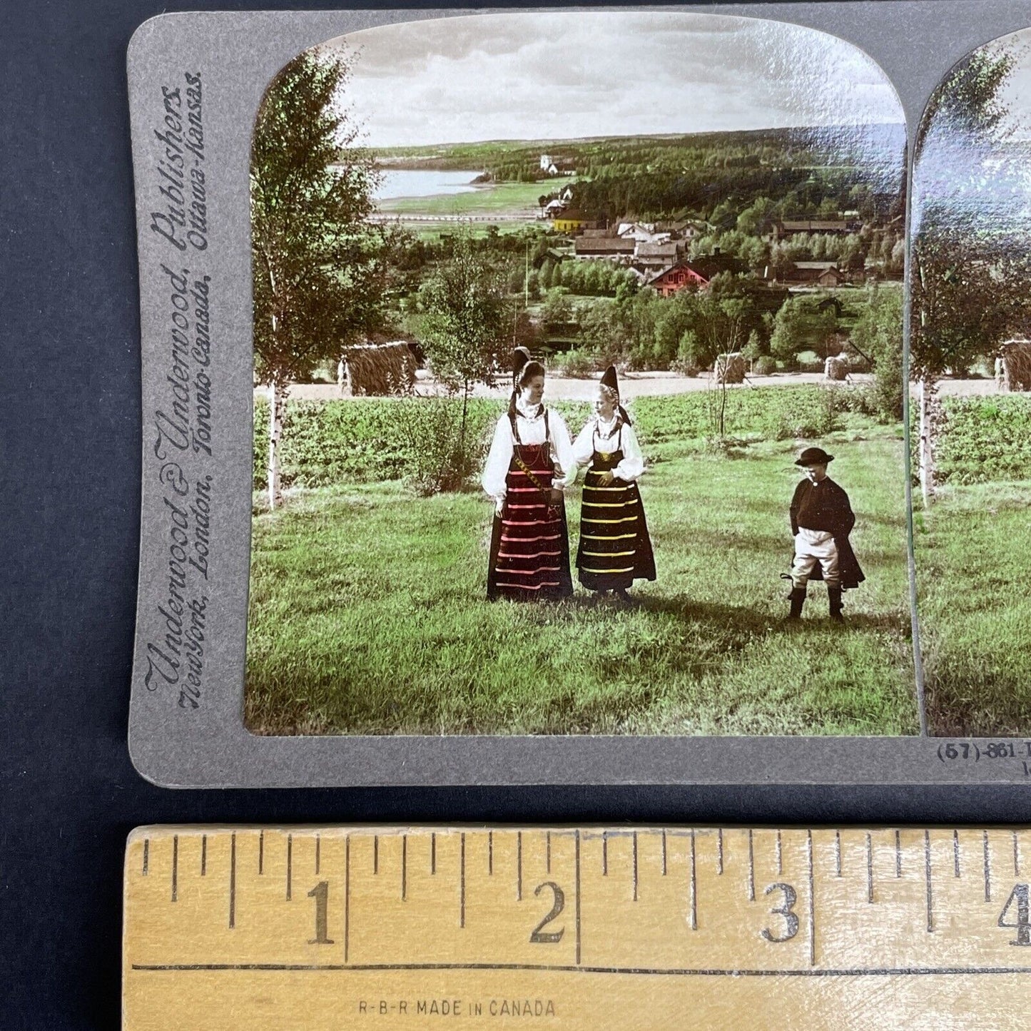 Antique 1906 Traditional Women Rattvik Sweden Stereoview Photo Card PC819