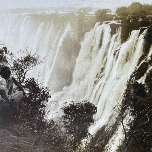 Antique 1910 Victoria Falls Zambia Zimbabwe Stereoview Photo Card P2506