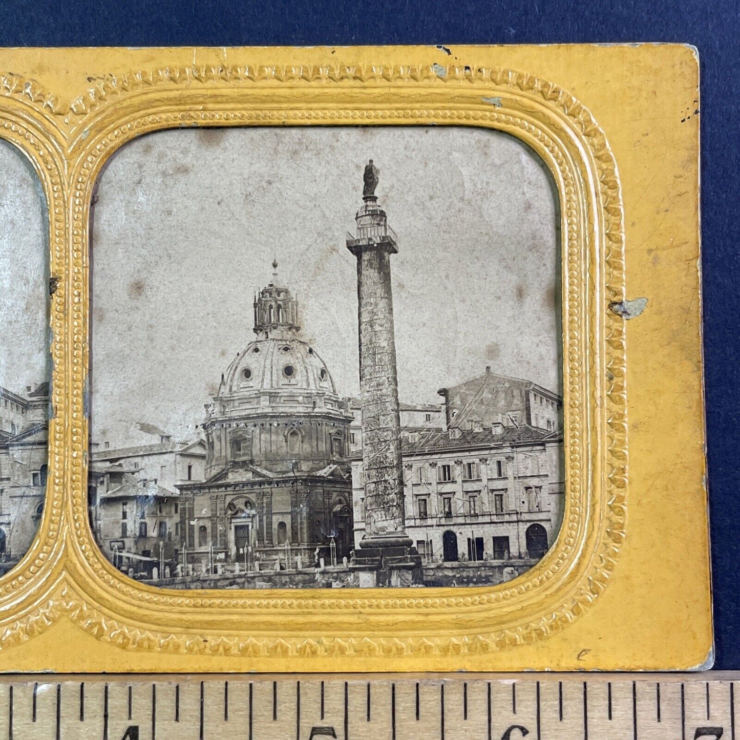 Trajan's Column Rome Italy Stereoview French Tissue Antique c1850s XT2106