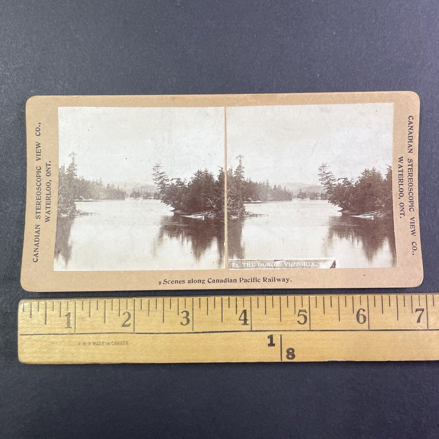 Victoria British Columbia Shores Canada Stereoview CPR Rail Views c1899 Y2106