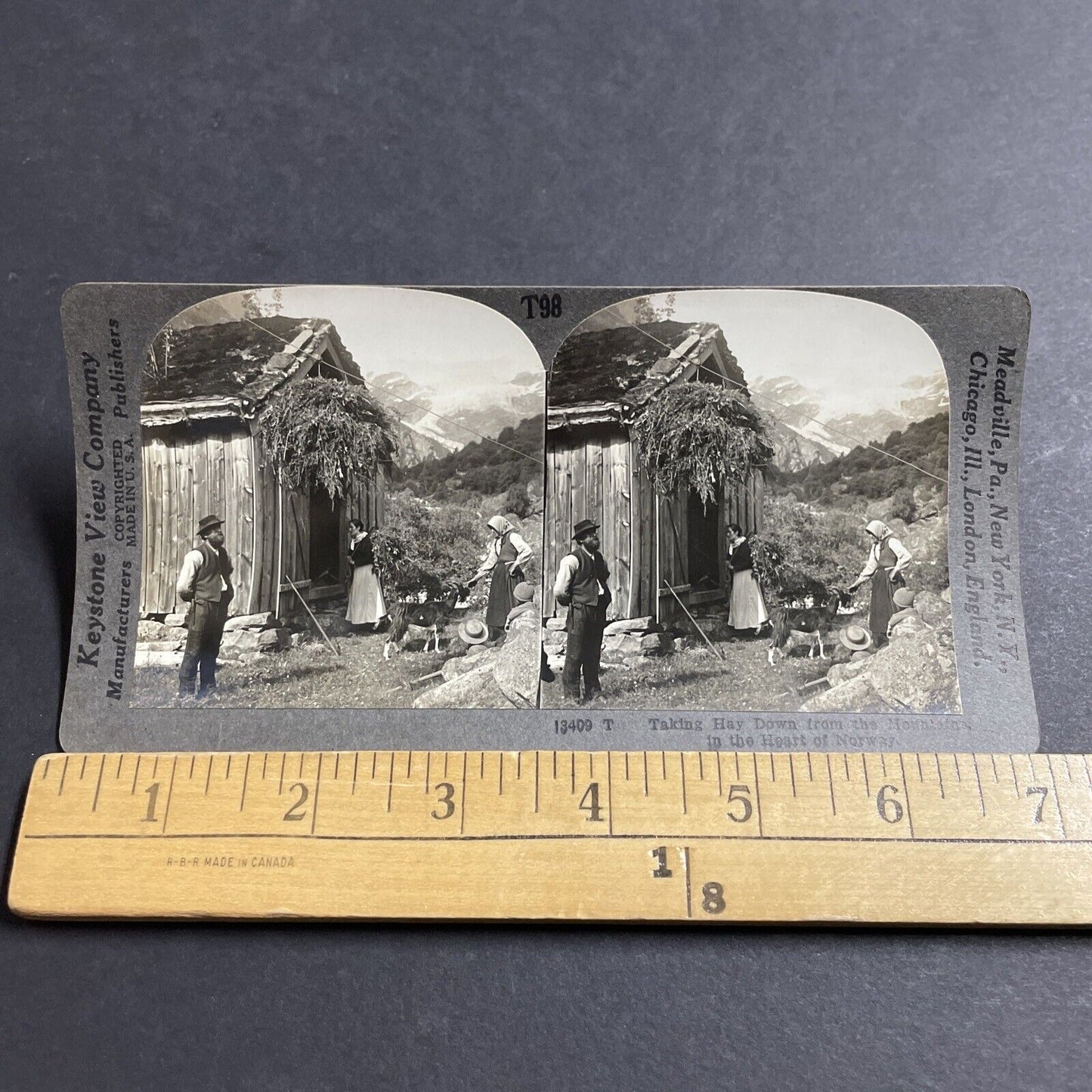 Antique 1910s A Zipline In Northern Norway Stereoview Photo Card P5182