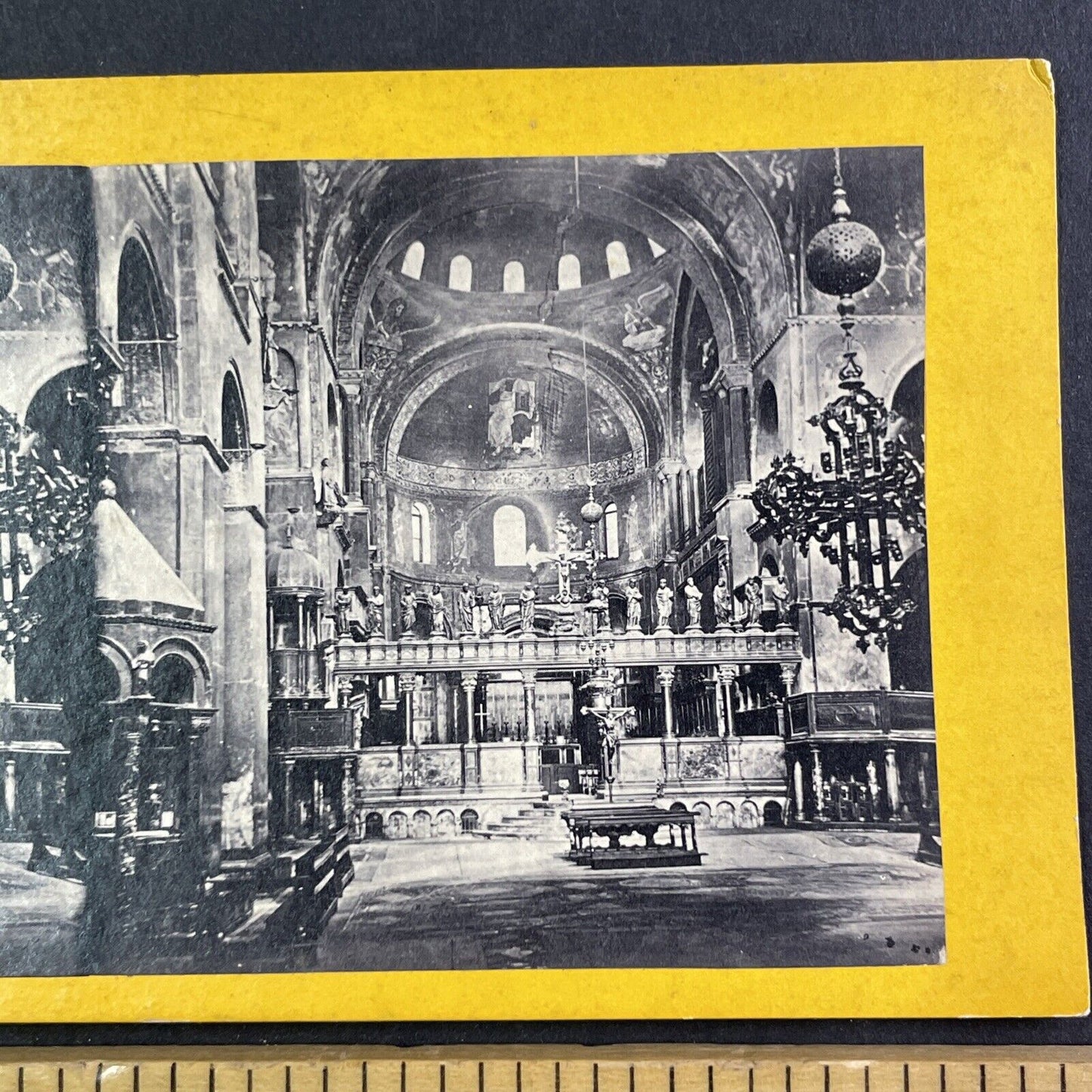 Saint Mark's Basilica Venice Italy Stereoview Interior View Antique c1870 X3574