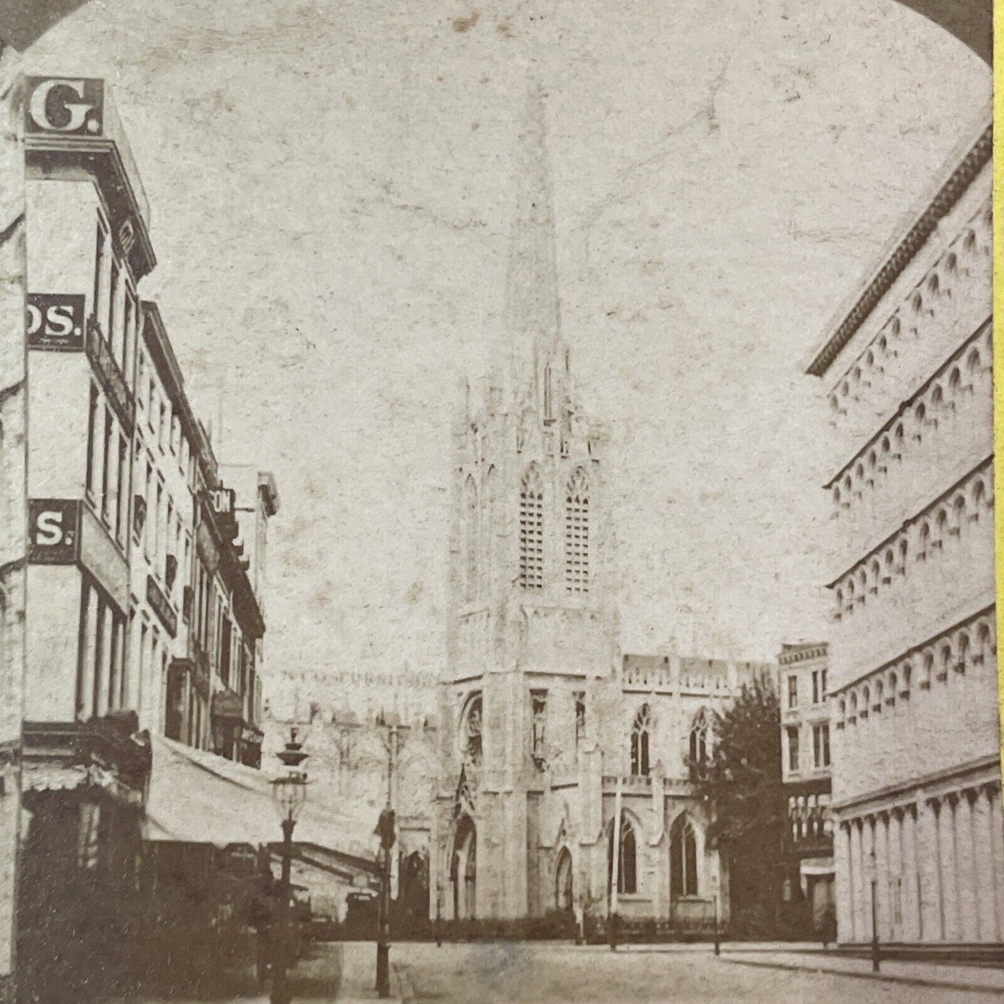 Grace Church Broadway & 9th Stereoview Manhattan NY Antique c1875 X1290