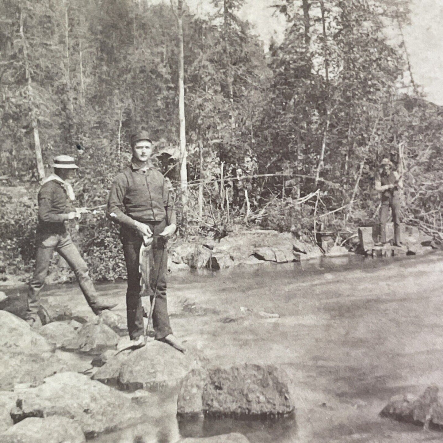 Truman Ward Ingersoll Self-Portrait Stereoview Brule River? Antique c1880s Y041