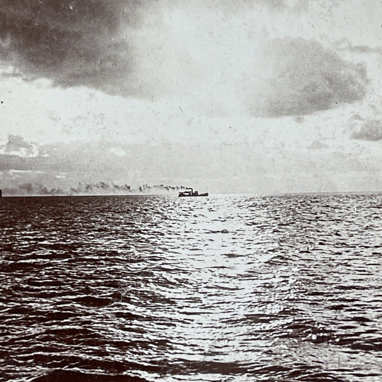 A Steamship Ferry Boat On Lake Erie Stereoview CH Graves Antique c1900 X3172