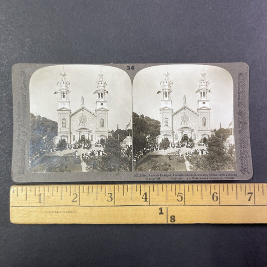 Miracle Seekers Sainte Anne Church Montreal Canada Stereoview c1890s Y1769