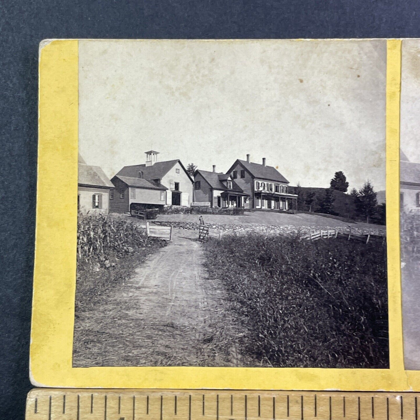 Calvin Brewer Homestead Bennington VT Stereoview Daniel Cross Antique 1870 X1319