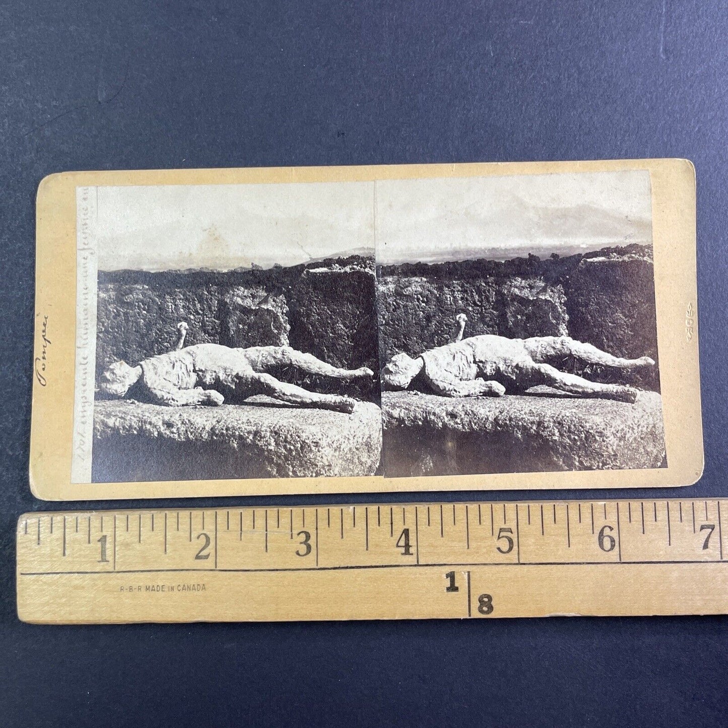 Woman Dead Pompeii Volcano Stereoview Michele Amodio Antique c1863 X3273