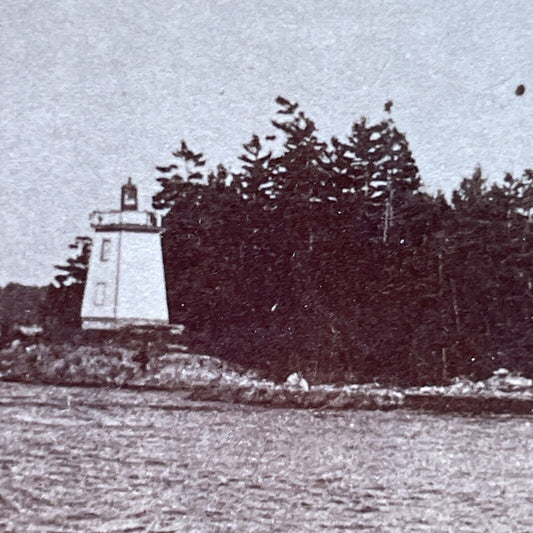 Antique 1870s Lyndoch Lighthouse Wellesley Island NY Stereoview Photo Card P2482