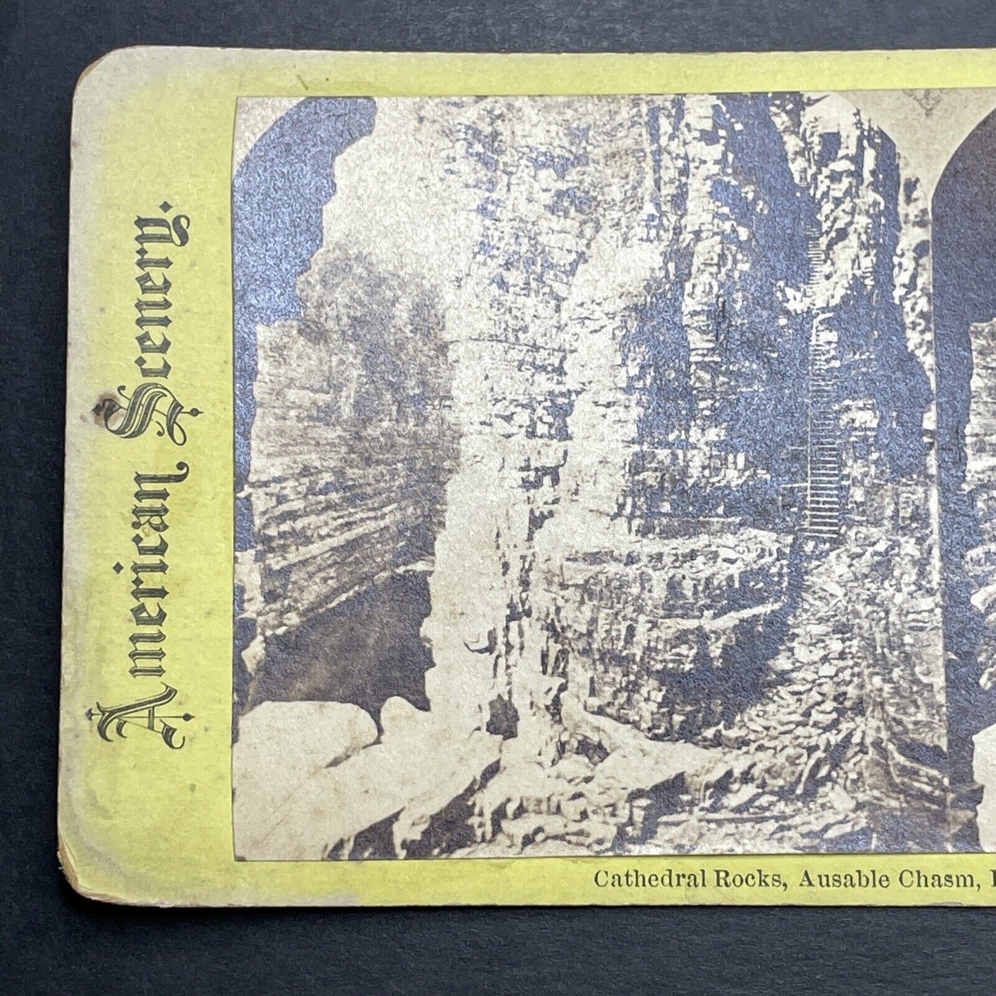 Antique 1870s Ausable Chasm Keeseville New York Stereoview Photo Card P1174