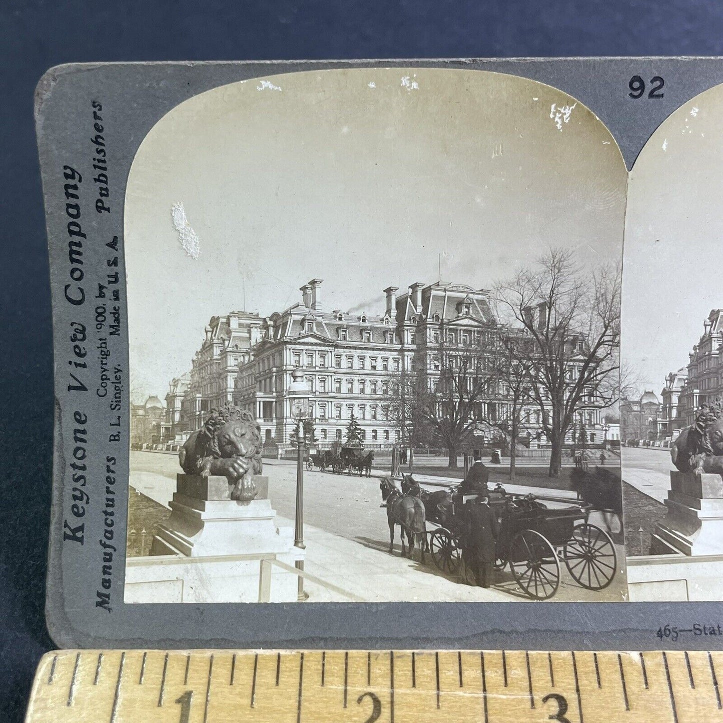 Antique 1900 Department Of Defence Washington DC Stereoview Photo Card P2212